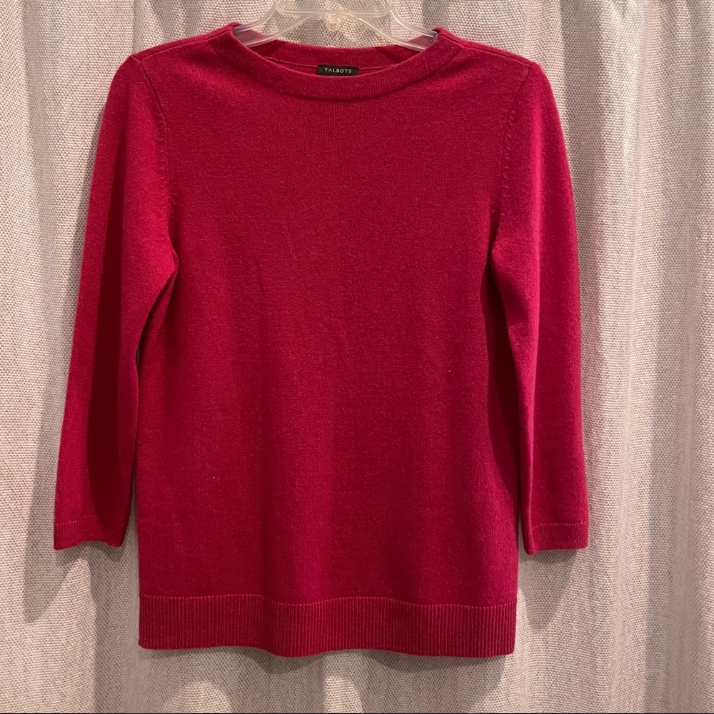 Talbots Pure Cashmere fuchsia sweater